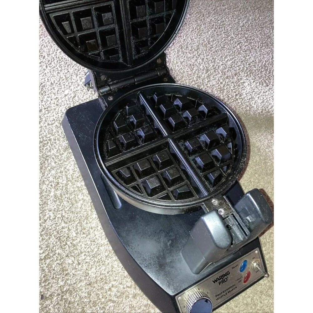 Waring Pro Belgian Waffle Maker Professional WWM400 Series Iron Stainless Black